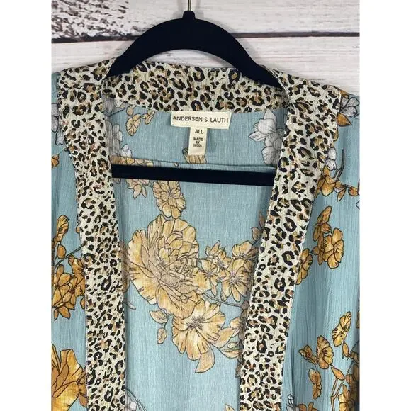 Andersen & Lauth Kimono Womens One Size Floral Open Cardigan Boho Chic Lightweig - Picture 3 of 8